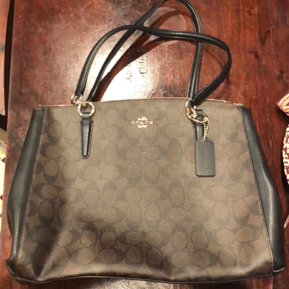 Dark brown coach purse